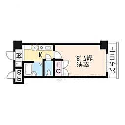 JR東海道・山陽本線 南草津駅 バス15分 クレスト草津下車 徒歩1分の賃貸マンション 8階1Kの間取り