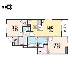 近江鉄道近江本線 愛知川駅 徒歩19分の賃貸アパート 1階2LDKの間取り