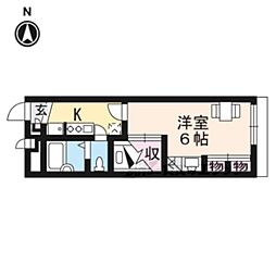 レオパレス眺湖1 1Kの間取図画像