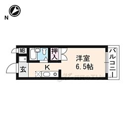 シャルム・ヤマモト 3階1Kの間取り