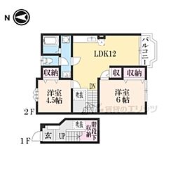 シャンヴェルサン 2LDKの間取図画像