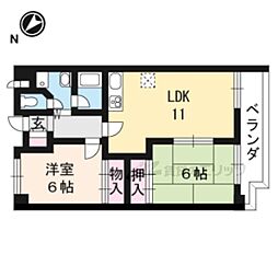 JR東海道・山陽本線 草津駅 徒歩7分の賃貸マンション 3階2LDKの間取り