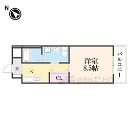 Ｆｅｌｉｃｈｅ・Ｇａｒｄｅｎ 3階1Kの間取り