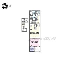 アップフィールド 共栄 III 1LDKの間取図画像