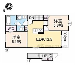ヴィヴァレス 2LDKの間取図画像
