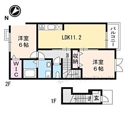 タイズテンポイント 2LDKの間取図画像