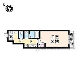 ウエストビレッジ 1Kの間取図画像