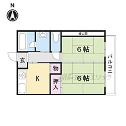 コーポ丸商 2Kの間取図画像