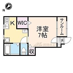 アーバン・サンフィールド 1Kの間取図画像