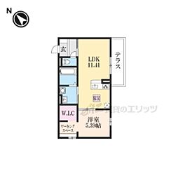 アルモニー彦根 1LDKの間取図画像