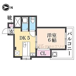 コーポ・サン1 1DKの間取図画像