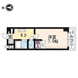 カーサ・ソラッツオ 1Kの間取図画像