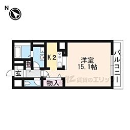 ベルヴィオウミ ワンルームの間取図画像