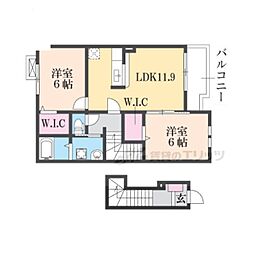 アルモニー 2LDKの間取図画像