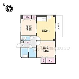 エスポアガーデン 2LDKの間取図画像