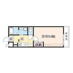 プラタナス(Platanus) 1Kの間取図画像