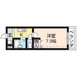アルカディア堂山 1Kの間取図画像