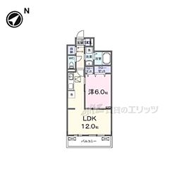 エルグランデSOU 1LDKの間取図画像
