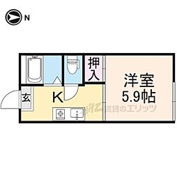 セゾンフレグランス 1Kの間取図画像
