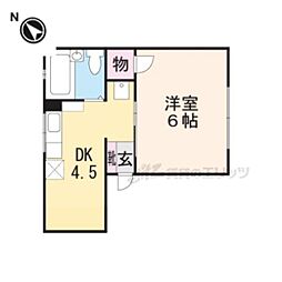 メゾン清香 1Kの間取図画像