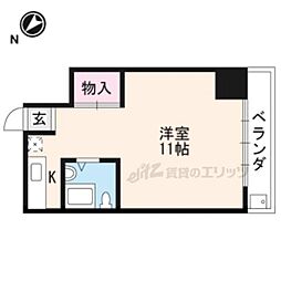 小堀マンション 1Kの間取図画像