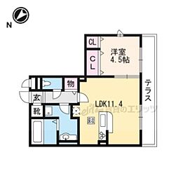 グラシア 1LDKの間取図画像