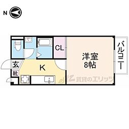 プレジール五反田 1Kの間取図画像