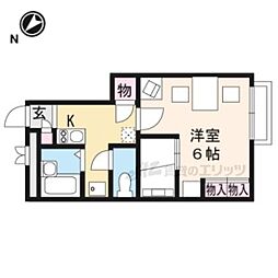 レオパレス野洲 1Kの間取図画像