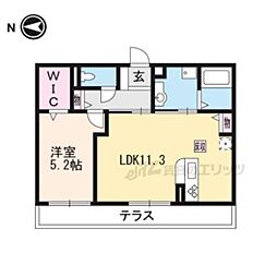 グランシャリオ二町A棟 1LDKの間取図画像