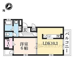 グリーン琥珀甲南1 1LDKの間取図画像