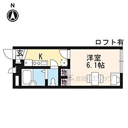 レオパレスなかの2番館 1Kの間取図画像