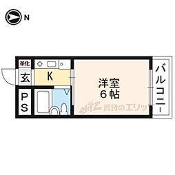 レジデンスウィズ 1Kの間取図画像