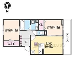 UTATA 2LDKの間取図画像