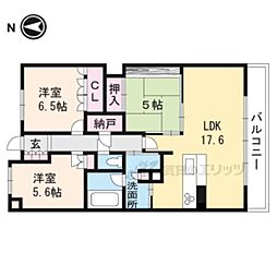 プラウド大津におの浜 3LDKの間取図画像