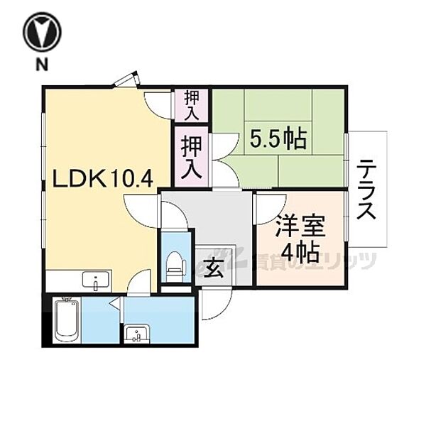 ハーモニーハイツ 102｜滋賀県彦根市芹川町(賃貸アパート2LDK・1階・46.75㎡)の写真 その2