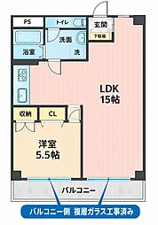 メゾン阿波座 1LDKの間取図画像
