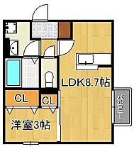 D-ROOM桜 本城  ｜ 福岡県北九州市八幡西区大字本城（賃貸アパート1LDK・1階・30.27㎡） その2