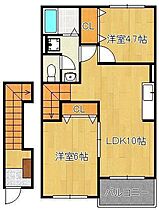 マーベラス・コートＳ　B  ｜ 福岡県遠賀郡遠賀町大字別府（賃貸アパート2LDK・2階・50.14㎡） その2