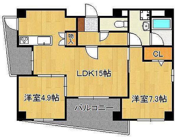 CS　ｓｔｙｌe　高須 ｜福岡県北九州市若松区高須東3丁目(賃貸マンション2LDK・4階・54.00㎡)の写真 その2