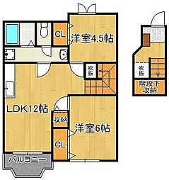 クレストール 2LDKの間取図画像