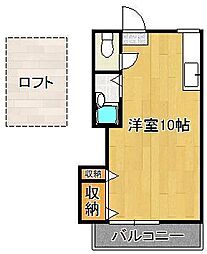 シティベールふれんどA ワンルームの間取図画像