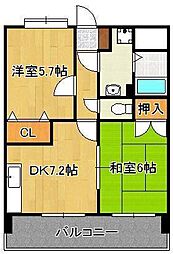 クレイントータス 2DKの間取図画像