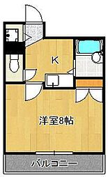 ヴィラアカデミア 1Kの間取図画像