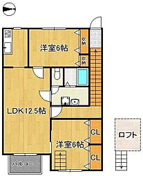 ヴィラージュ 2階/-