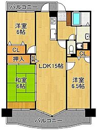 エクレール浅川2 3LDKの間取図画像