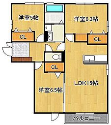 オリーブ学研台 B棟 1階/-