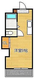 グリーンハイツ大浦 ワンルームの間取図画像