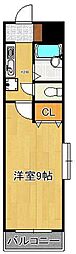 KMマンション産医大前 1Kの間取図画像