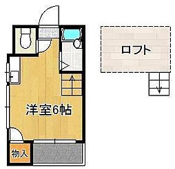 ホワイトハイツ日吉台 ワンルームの間取図画像