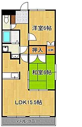 プレアール力丸1 2LDKの間取図画像